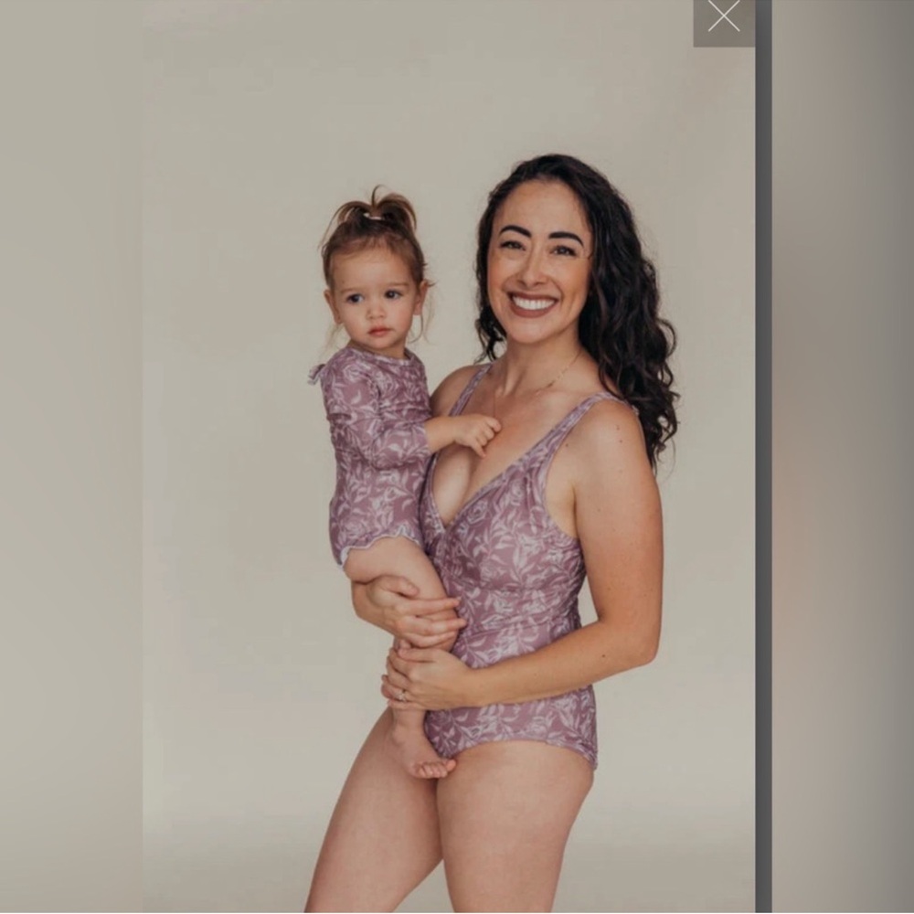 Current Tyed Medium ‘Noa" Print Purple Floral One-Piece Swimsuit